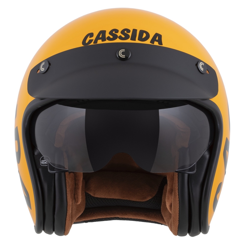 Cassida Oxygen 2.0 Gear Open motociklu ķivere dzeltena un melna