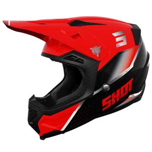 Motokrosa ķivere Shot Core Honor sarkanā-melnā-pērļu krāsā