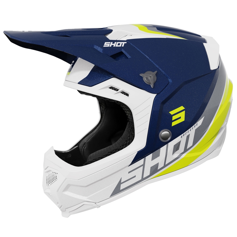 Motokrosa ķivere Shot Core Custom zilā perlamutra krāsā