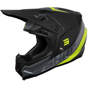 Motokrosa ķivere Shot Core Custom melna-fluo dzeltena