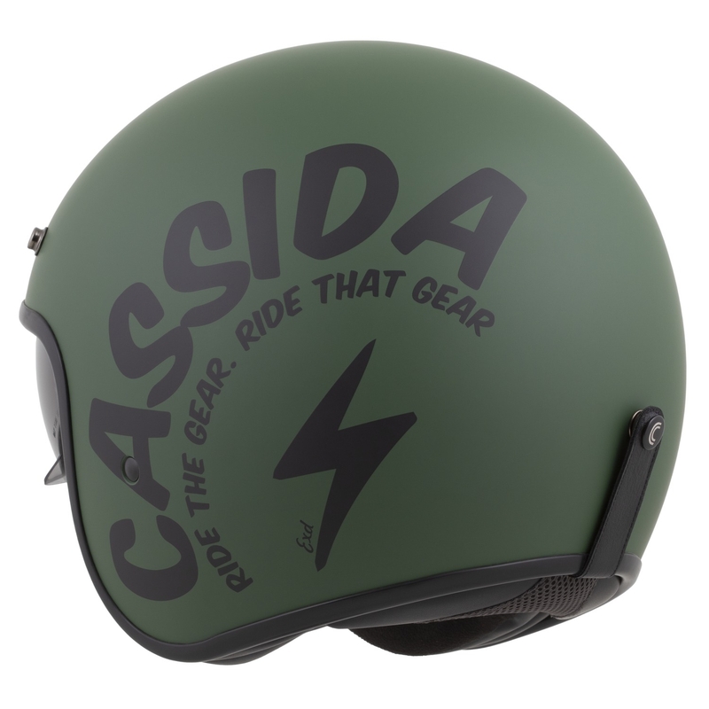 Cassida Oxygen 2.0 Gear atvērtā moto ķivere matēti zaļgani melna