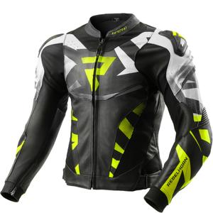 Rebelhorn Inferno melni dzeltenā un fluo melnā ādas motocikla jaka