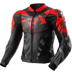 Rebelhorn Inferno ādas motocikla jaka melna-fluorescējoši sarkana