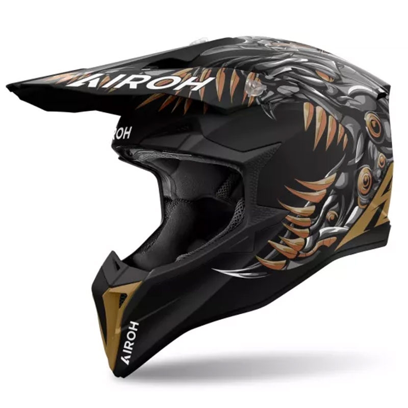 Motokrosa ķivere Airoh Wraaap Cyborg matēts melns