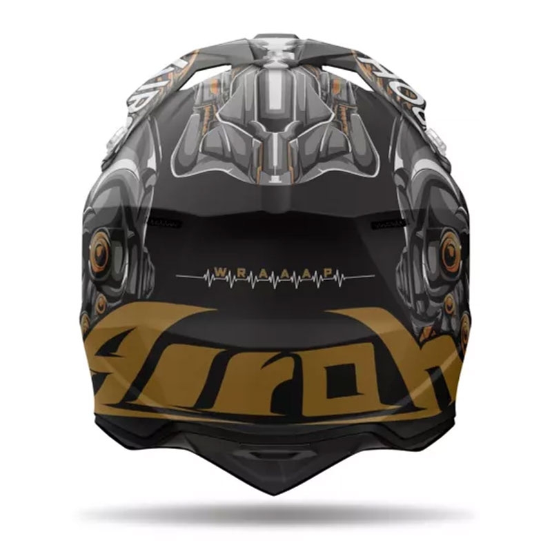 Motokrosa ķivere Airoh Wraaap Cyborg matēts melns