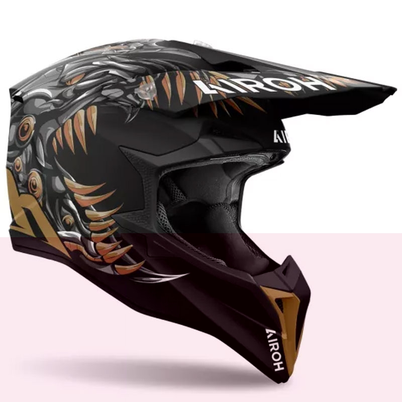 Motokrosa ķivere Airoh Wraaap Cyborg matēts melns