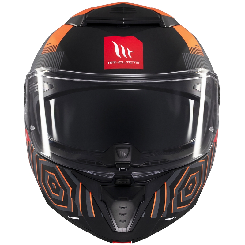 MT Atom 2 SV Strange flip-up motociklu ķivere matēta pelēka-melna-oranža