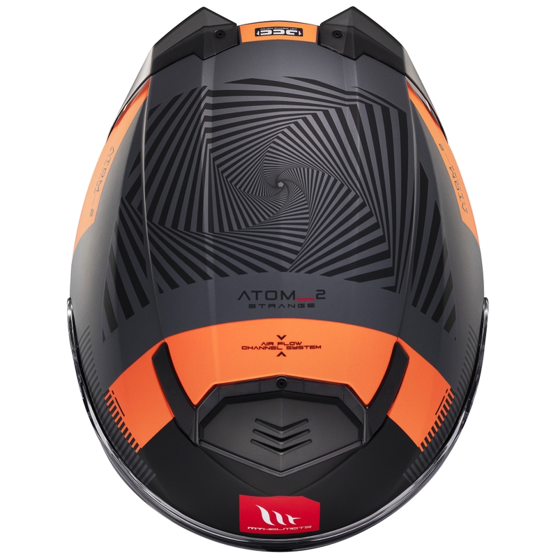 MT Atom 2 SV Strange flip-up motociklu ķivere matēta pelēka-melna-oranža