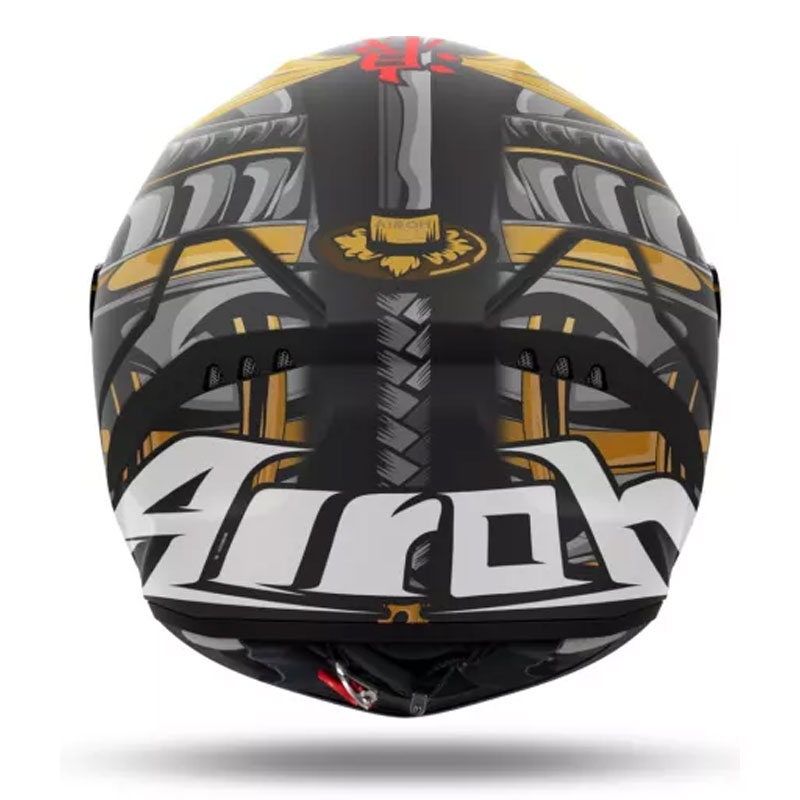 Integrēta motocikla ķivere Airoh Connor Samurai matēta melna-sarkana-brūna-pelēka