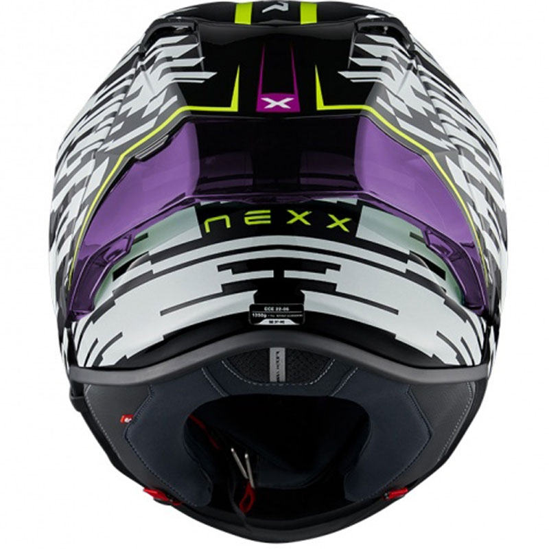 Integrēta motocikla ķivere Nexx X.R3R Glitch Racer balta-fluo dzeltena izpārdošana
