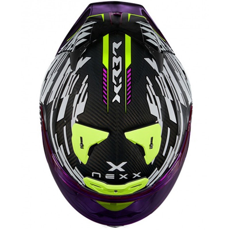 Integrēta motocikla ķivere Nexx X.R3R Glitch Racer balta-fluo dzeltena izpārdošana