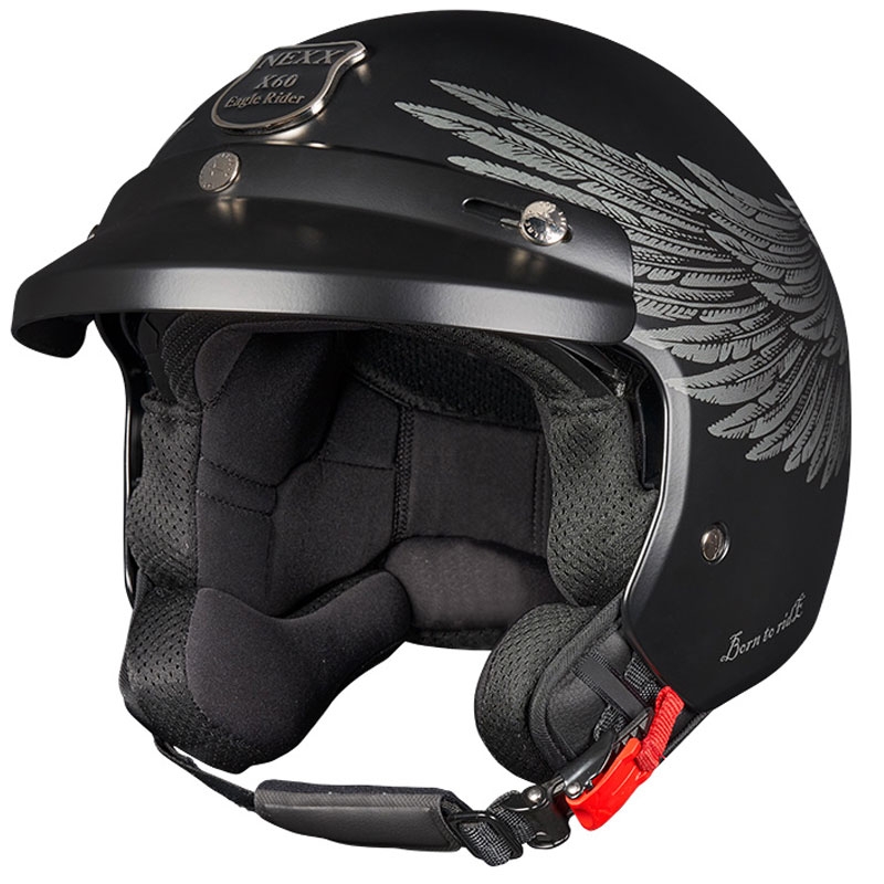 Atvērtā motociklu ķivere NEXX Y.10 EAGLE RIDER melns-pelēks izpārdošana