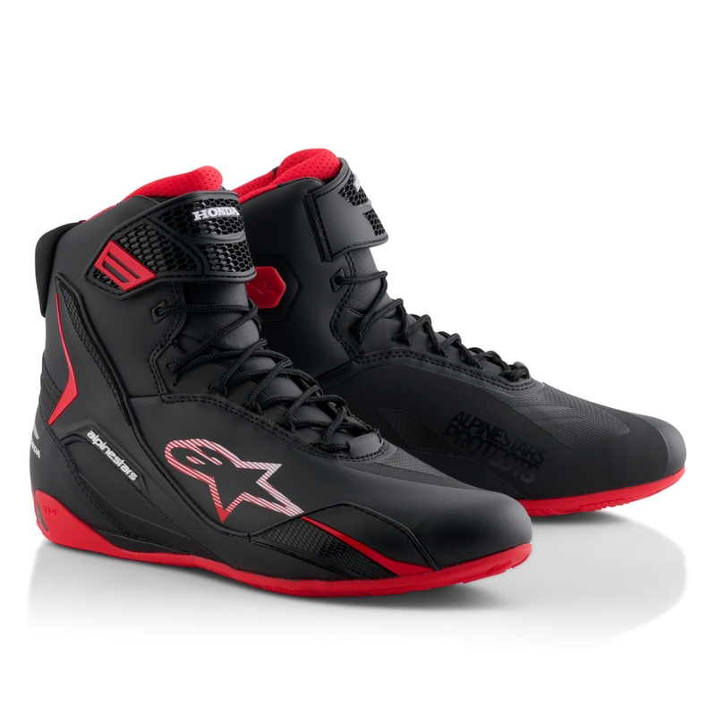 Alpinestars Faster-4 motocikla zābaki HONDA collection melni un sarkani