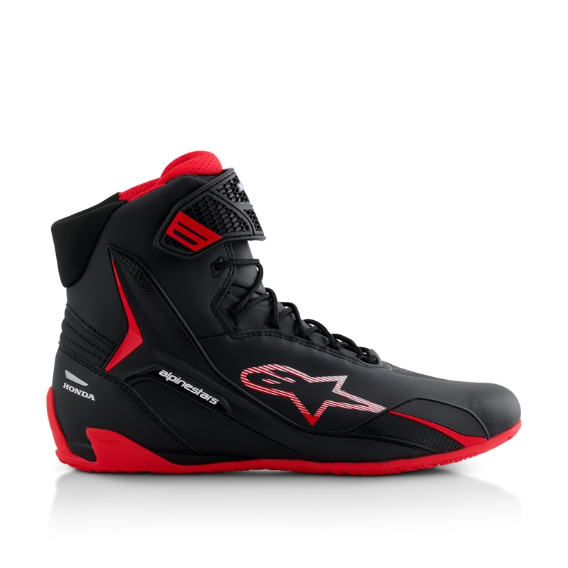Alpinestars Faster-4 motocikla zābaki HONDA collection melni un sarkani