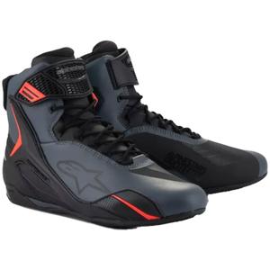 Alpinestars Faster-4 black-grey-fluo red motocikla zābaki