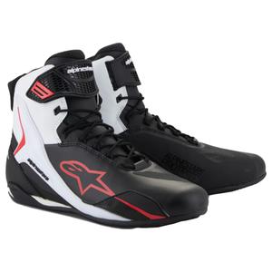 Alpinestars Faster-4 melni, balti un sarkani motocikla zābaki