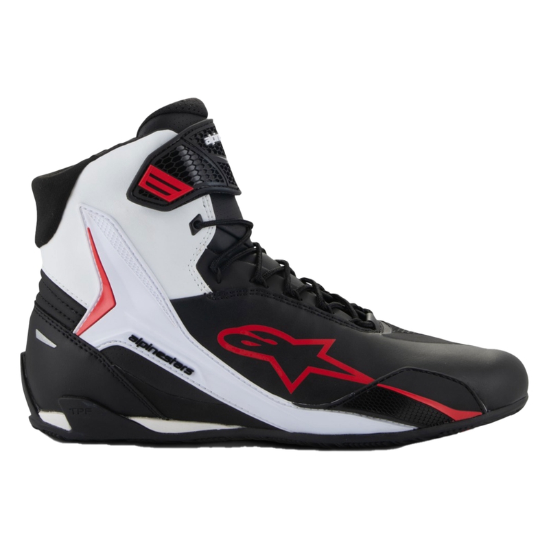 Alpinestars Faster-4 melni, balti un sarkani motocikla zābaki