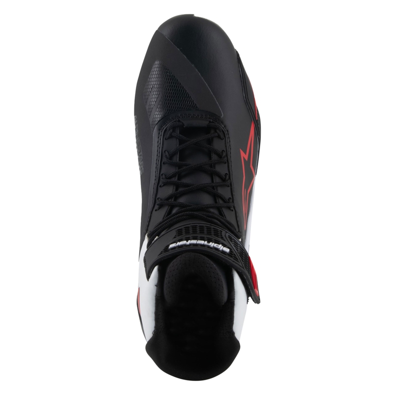 Alpinestars Faster-4 melni, balti un sarkani motocikla zābaki