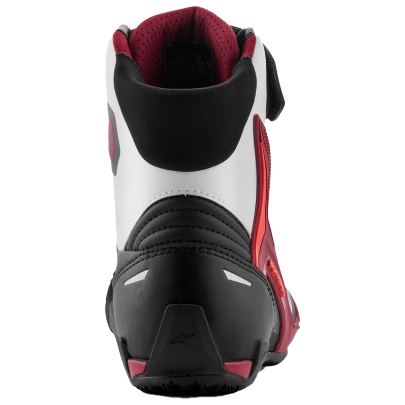 Alpinestars Faster-4 melni-balti-tumši sarkani motocikla zābaki