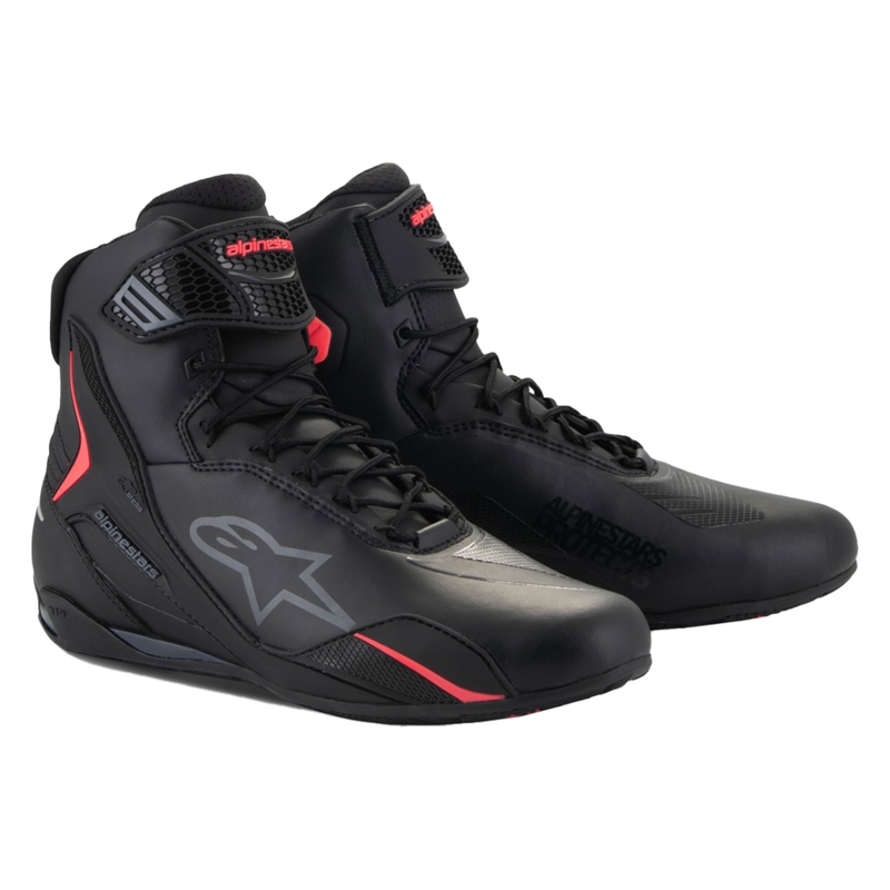 Alpinestars Stella Faster-4 sieviešu melni un rozā motociklu zābaki