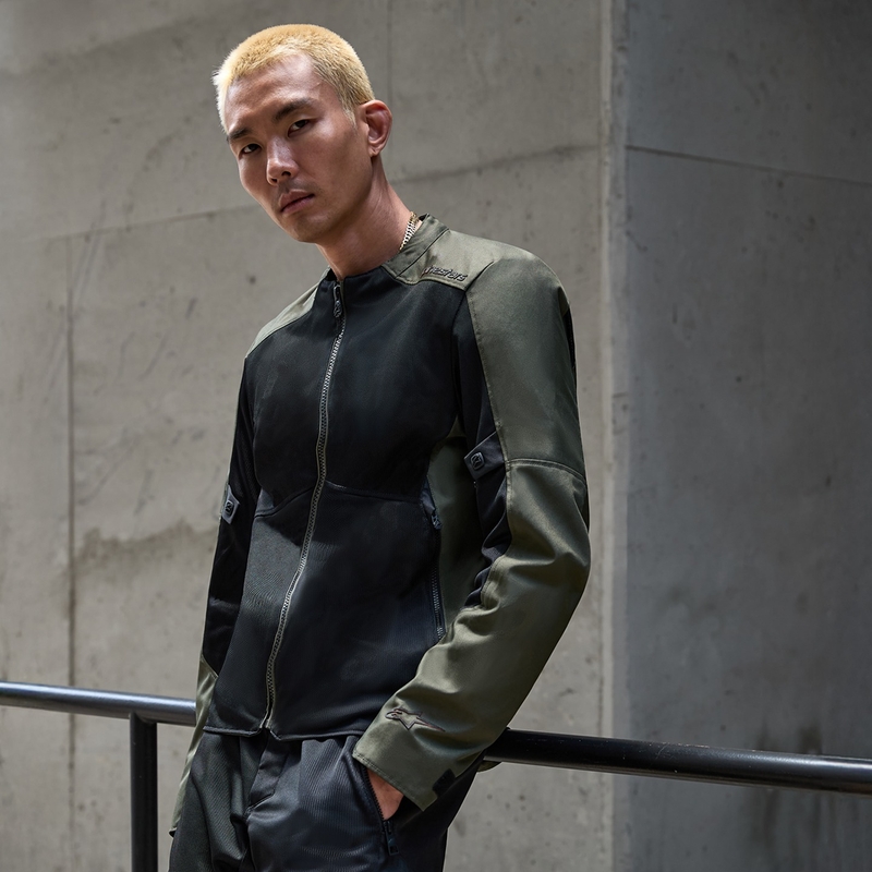 Alpinestars C-1 Air melnā un haki motocikla jaka