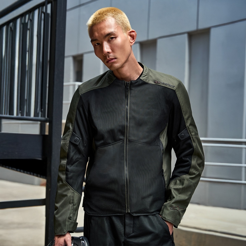 Alpinestars C-1 Air melnā un haki motocikla jaka