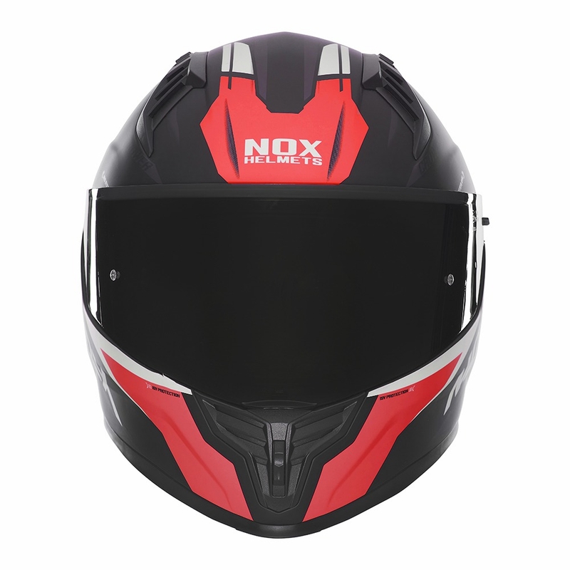 Integrální helma na motorku NOX N401 Crower matná černo-červená