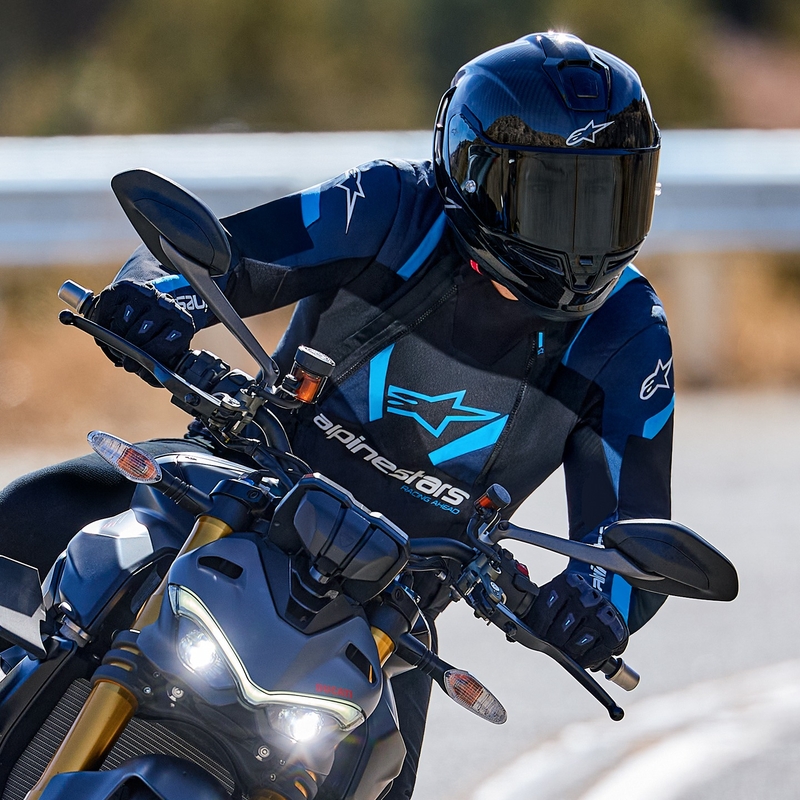 Alpinestars T-Stunt Air Black-Blue-Light Blue motocikla jaka