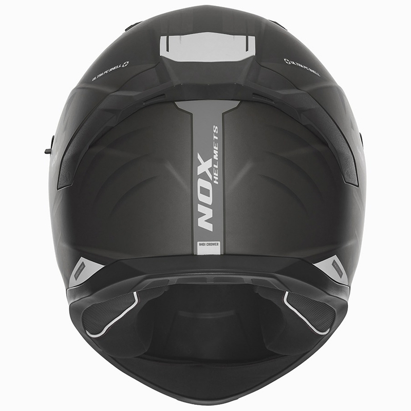 Integrēta motocikla ķivere NOX N401 Crower matēta melna-sudraba krāsā
