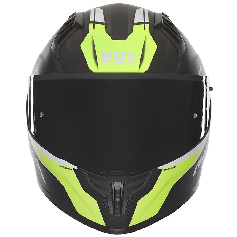 Integrālā motocikla ķivere NOX N401 Crower matēta melna-fluo dzeltena