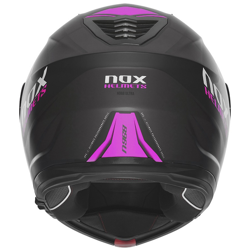 NOX N968 Ultra matēta melna un rozā motobraucēja ķivere