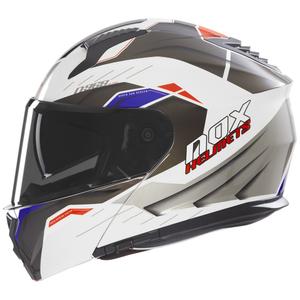 NOX N968 Ultra balta-pelēka motocikla ķivere