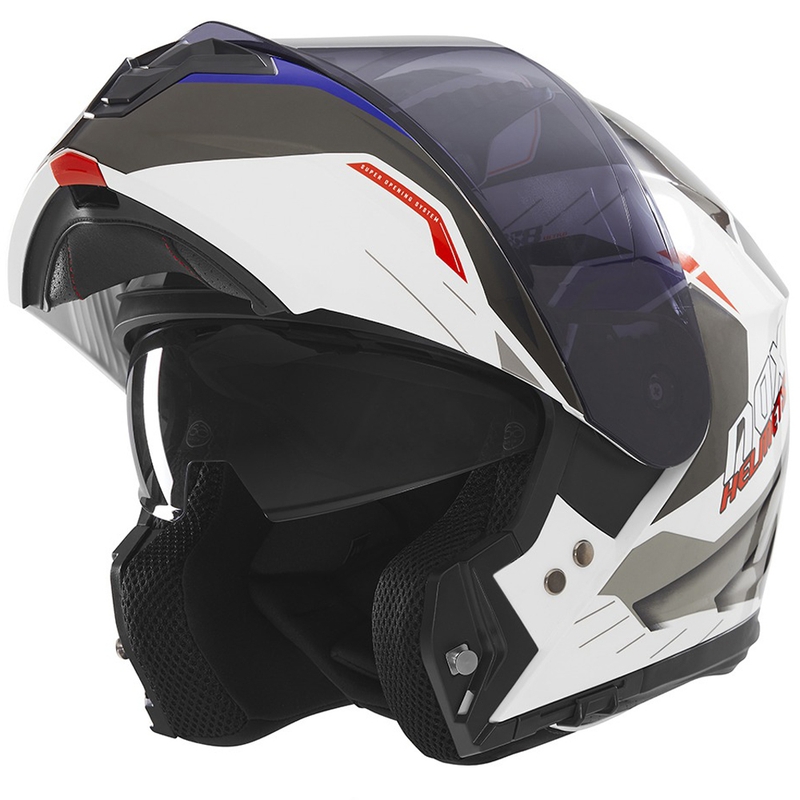 NOX N968 Ultra balta-pelēka motocikla ķivere