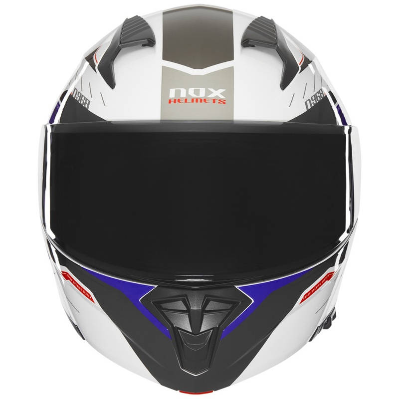 NOX N968 Ultra balta-pelēka motocikla ķivere