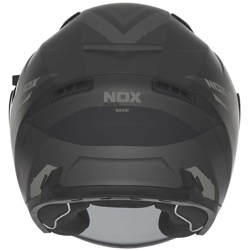 Atvērtā motociklista ķivere NOX N130 Myst matēta melna-sudraba krāsā
