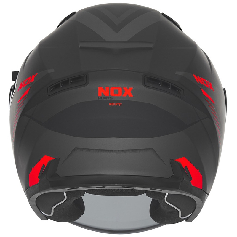 Atvērtā motociklu ķivere NOX N130 Myst matēta melni sarkana