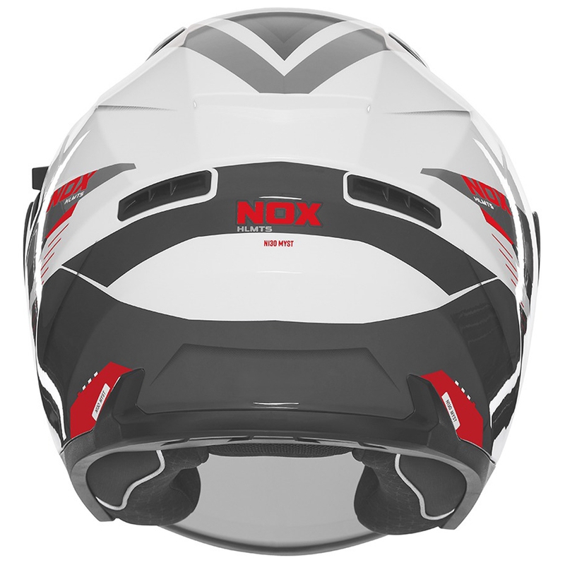 Atvērtā motociklista ķivere NOX N130 Myst balta-melna-sarkana