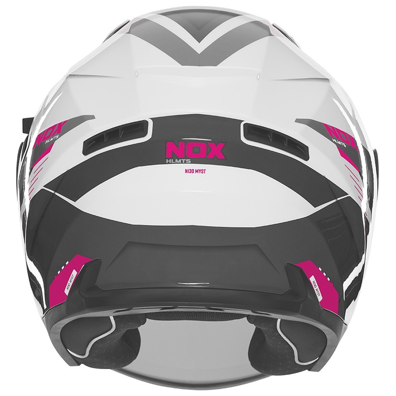 Atvērtā motociklista ķivere NOX N130 Myst balta-melna-rozā