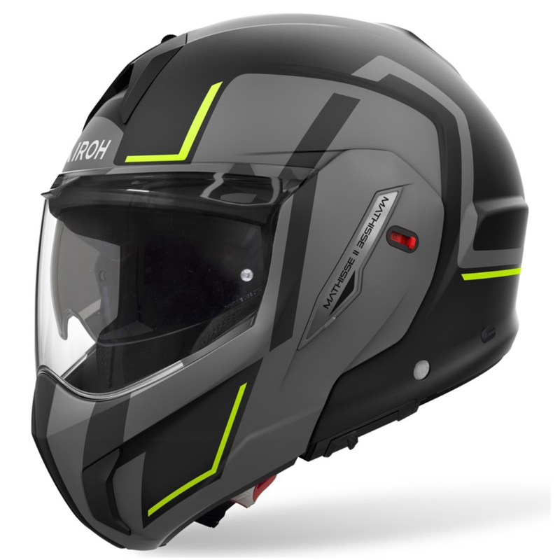 Flip-up motociklu ķivere Airoh Mathisse 2 Genius matēta dzeltena