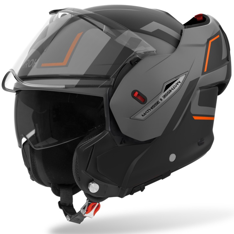 Airoh Mathisse 2 Genius flip-up motociklu ķivere matēts oranžs