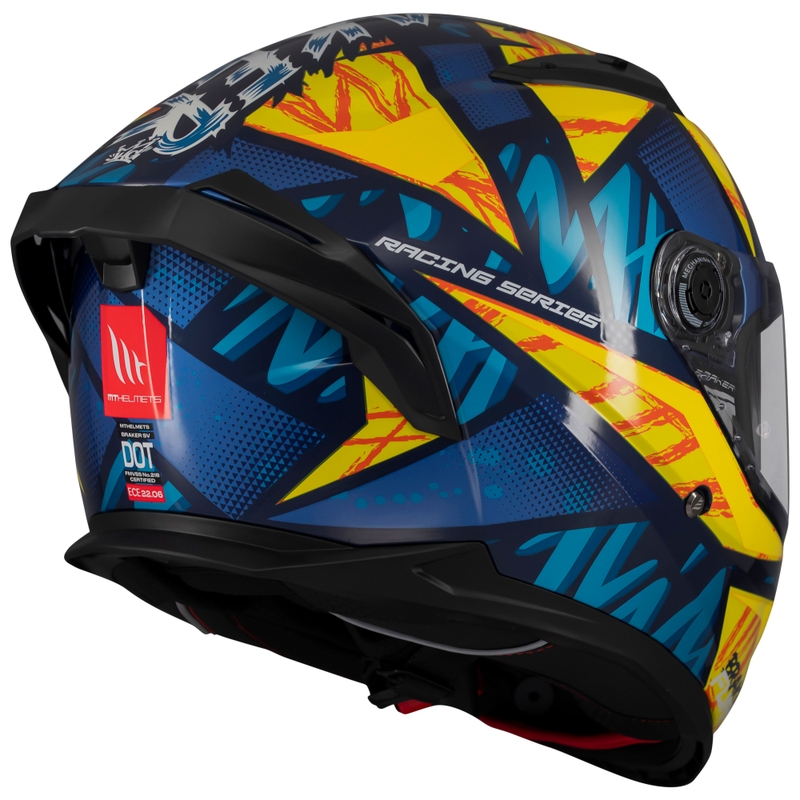 MT Braker SV Fury integrālā moto ķivere zili-dzeltena