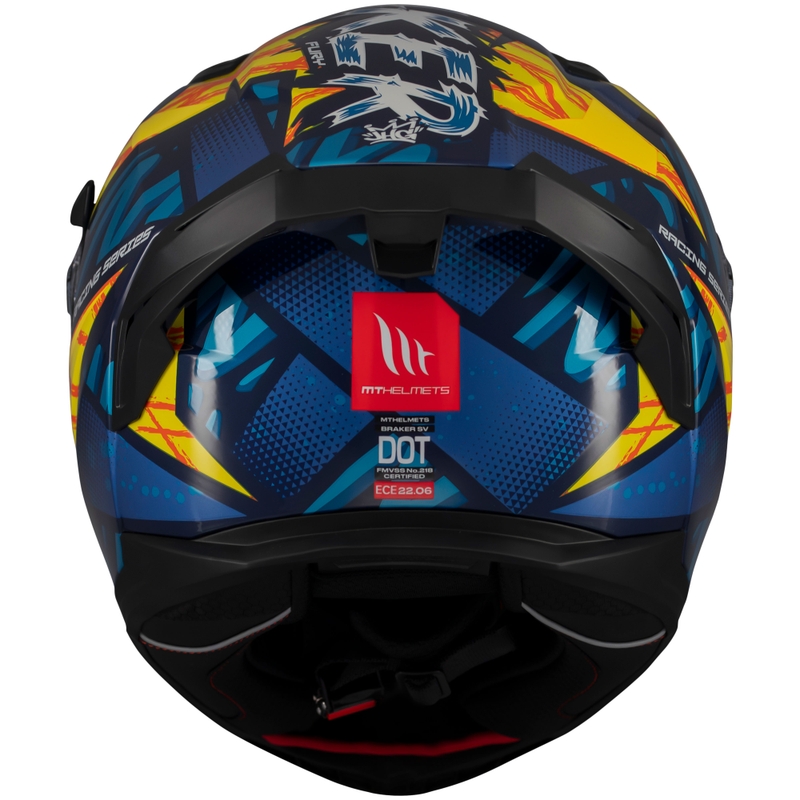 MT Braker SV Fury integrālā moto ķivere zili-dzeltena