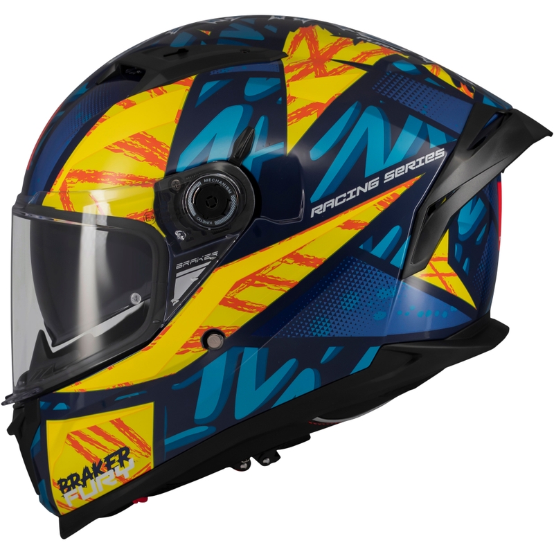 MT Braker SV Fury integrālā moto ķivere zili-dzeltena