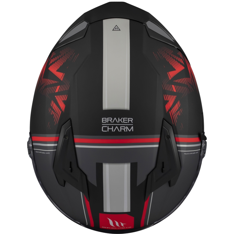MT Braker SV Charm integrālā moto ķivere matēta melni sarkana