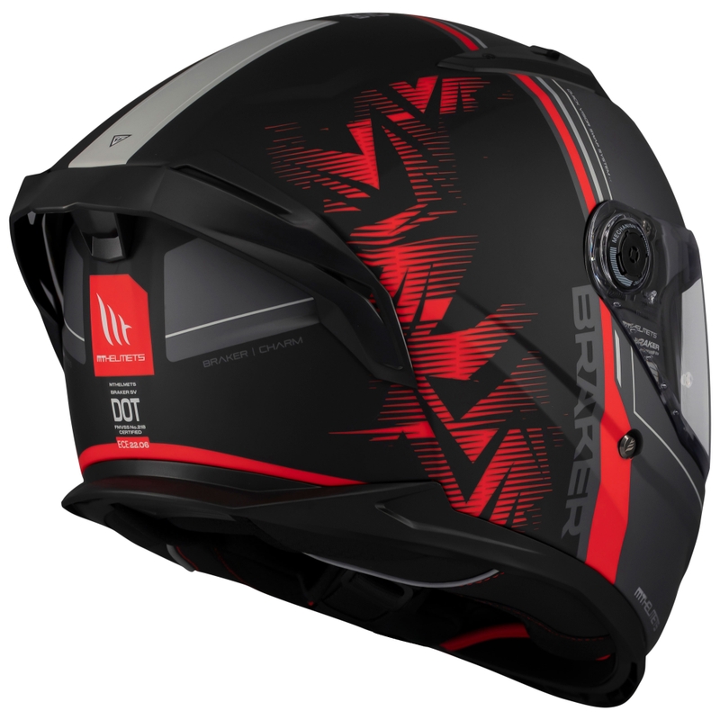 MT Braker SV Charm integrālā moto ķivere matēta melni sarkana