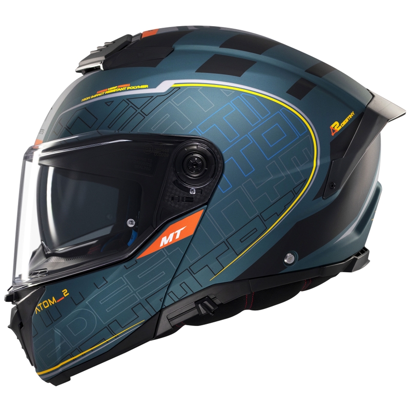 MT Atom 2 SV Destiny flip-up motociklu ķivere matēti zaļgani melna