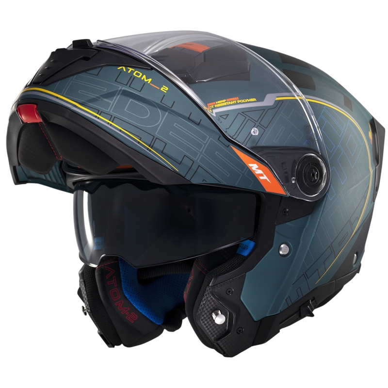 MT Atom 2 SV Destiny flip-up motociklu ķivere matēti zaļgani melna