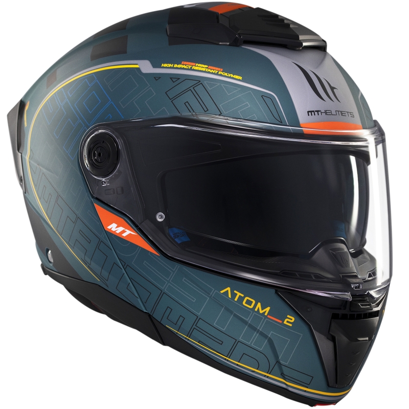 MT Atom 2 SV Destiny flip-up motociklu ķivere matēti zaļgani melna