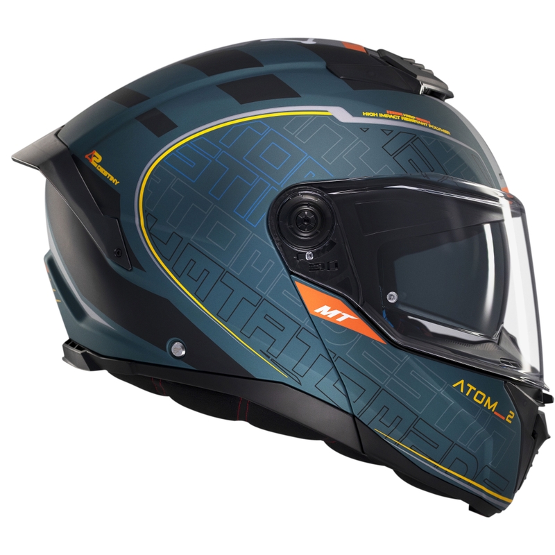 MT Atom 2 SV Destiny flip-up motociklu ķivere matēti zaļgani melna