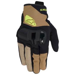 Alpinestars Chrome V2 motocikla cimdi tumši haki melni dzelteni